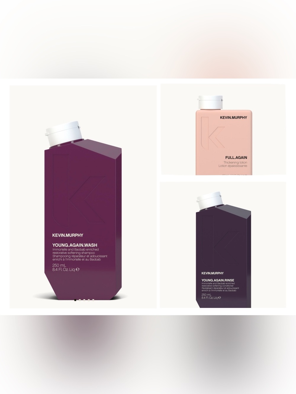 Kevin Murphy Young Again shampoo+rinse + Full Again thickening lotion full sizes